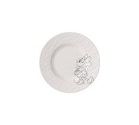 Villeroy & Boch Manufacture Rock blanc - Mickey Mouse - Plato para desayuno/postre, blanco, para lavavajillas y microondas, acabado de pizarra y decoración de Disney Mickey Mouse en tiza