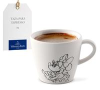 Villeroy & Boch Manufacture Rock blanc - Mickey Mouse - Taza para espresso, blanca, para lavavajillas y microondas, acabado de pizarra y decoración de Disney Mickey Mouse en tiza