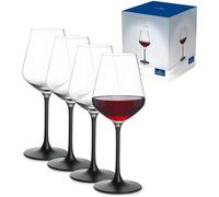 Villeroy & Boch Copas de vino tinto Manufacture Rock 47 cl juego 4 transparente-negro