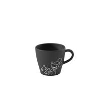 Villeroy & Boch Manufacture Rock - Mickey Mouse - Taza de café, negra, para lavavajillas y microondas, acabado de pizarra y decoración de Disney Mickey Mouse en estilo tiza