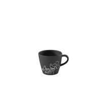 Villeroy & Boch Manufacture Rock - Mickey Mouse - Taza para espresso, negra, para lavavajillas y microondas, acabado de pizarra y decoración de Disney Mickey Mouse en estilo tiza