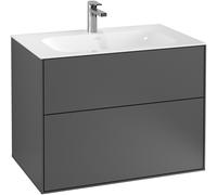 Villeroy & Boch Mueble bajo para lavabo Finion, 2 extraíbles, 796x591x498mm, F01000HG, Color: Laca mate azul noche