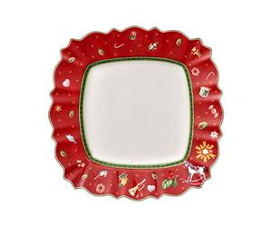 Villeroy & Boch - Plato llano Toys Delight rectangular | Plato llano festivo para cada ocasión, Premium Porcelain, apto para microondas,rojo