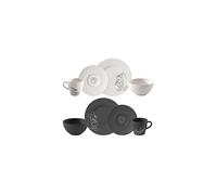 Villeroy & Boch Manufacture Rock - Mickey Mouse - Set de desayuno, 8 piezas, blanco y negro, para lavavajillas y microondas, acabado de pizarra y decoración de Disney Mickey Mouse en tiza