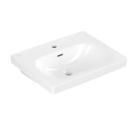 Villeroy & Boch Skyla - Lavabo 55x45 cm, con rebosadero, agujero mezclador, CeramicPlus, Blanco Piedra 5A5155RW