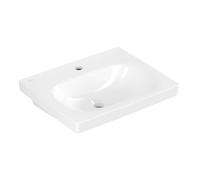 Villeroy & Boch Skyla - Lavabo 55x45 cm, sin rebosadero, agujero mezclador, CeramicPlus, Blanco Piedra 5A5156RW