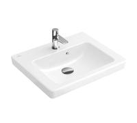 Villeroy & Boch Subway 2.0 - Lavamanos de mueble 50x40 cm, con rebosadero y orificio para el grifo, Ceramicplus, blanco 7315F0R1