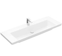 Villeroy & Boch Subway 3.0 - Lavabo 130x47 cm, sin rebosadero, agujero para grifo, CeramicPlus, Blanco Piedra 4A70D2RW