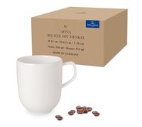 Villeroy & Boch - Taza con asa Afina de porcelana premium, fabricada en Alemania, apta para lavavajillas y microondas, apilable, blanca