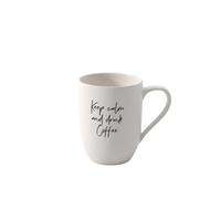 Villeroy & Boch - Taza grande con asa Statement, Keep calm and drink coffee, 280 ml, porcelana Premium, blanco
