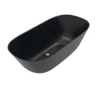 Villeroy & Boch Theano - Bañera independiente, 155x75 cm, Quaryl, Pure Black UBQ155ANH7F200V-R7