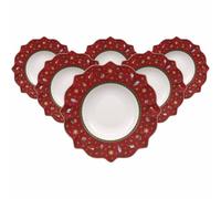 Villeroy & Boch Toy's Delight 1485852700 EKM Living - Plato Hondo (6 Unidades, Acero Inoxidable), Color Rojo