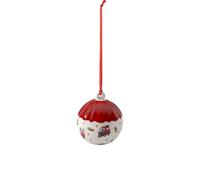 Villeroy & Boch Toy's Delight Decoration Adorno de Navidad Bola, Porcelana, Rojo/Blanco/Dorado