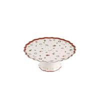 Villeroy & Boch Toy's Delight Fuente para Pastel con Pie Pequeña de 21 cm de Diámetro, Porcelana, Blanco/Multicolor