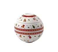 Villeroy & Boch - Toy's Delight La Petite Boule Rojo, Apto para Lavavajillas, Set de Aperitivos, Vajilla Navideña, Platos para Navidad, Porcelana Premium