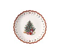 Villeroy & Boch - Toy's Delight Plato Para Servir Rojo,Blanco, Apto para Microondas, Plato para Navidad, Vajilla, Premium Porcelain