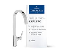 Villeroy & Boch Variaro grifo de cocina alta presión, 306 mm - Cromo | Caño giratorio 360°, bajo consumo (8,3 l/min), montaje rápido, TVK13100100061
