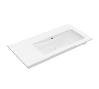 Villeroy & Boch Venticello - Lavabo de mueble 100x50 cm, con rebosadero, sin orificio para el grifo, CeramicPlus, blanco alpino 4134R3R1