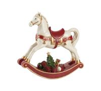 Villeroy & Boch Decoración Winter Collage caballo balancín Blanco-rojo