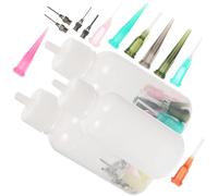 VILLFUL Botella Rellenable de Pegamento Líquido 19 Piezas 30 Ml Plástico Transparente Para Pintura Corporal y Tatuajes con Puntas Negras
