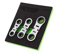 VIM Tools Nano Flex Juego de llaves de trinquete - Juego de llaves flexibles de doble cara tamaño de palma con 72 dientes