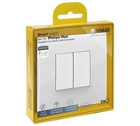 Vimar 0K03906.05 Arké Kit Interruptor inteligente Friends of Hue, contenido: mando, soporte de montaje, 2 teclas, placa 2 módulos Reflex hielo total look, Blanco