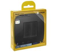 Vimar 0K03906.08 Arké Kit Interruptor inteligente Friends of Hue, contenido: mando, soporte de montaje, 2 teclas, placa 2 módulos negro, Gris