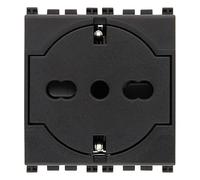Vimar 0R19211 Arké - Toma Sicury 2P + T 16 A 250 V~ universal estándar italiano P40 a cable, gris - 2 módulos