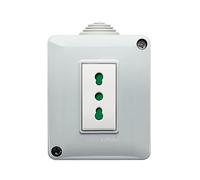 VIMAR 0T14801.BP Plana contenedor IP40 + toma Sicury 2P + T 16 A 250 V~ estándar italiano tipo P17/11, instalación en pared, blanco