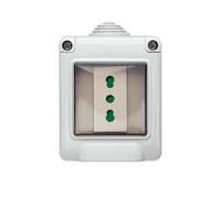 VIMAR 0T14901.BP Plana contenedor IP55 + toma Sicury 2P + T 16 A 250 V ~ estándar italiano tipo P17/11, IP55, instalación en pared, blanco