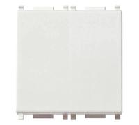 Vimar 14008.FX.2 Pulsador 1P NO 10 A 250 V~, compatible con la serie Plana, bornes automáticos, iluminable, tecla intercambiable, 2 módulos, blanco