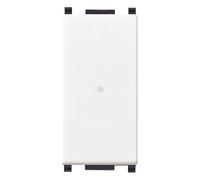 Vimar 14108 Plana Pulsador 1P NO 10A 250V~ axial iluminable, botón reemplazable, blanco