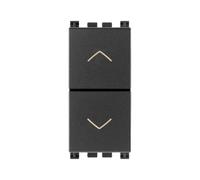 Vimar 19060 Arké conmutador 2P 10 AX 250 V~ (6 bornes), de dos teclas, con flechas direccionales y posición de OFF central, máx 100 W para lámparas con balasto integrado, gris