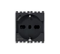 Vimar 19210.USB Arké toma 2 módulos SICURY 2P+T 16A 250V universal estándar italiano P40 y salida USB tipo C 5V y 3A para carga rápida, gris