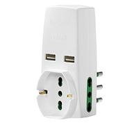 Vimar - Adaptador 0p00333.b s17, 2p17 / 11, univ. y 2 usb, blanco