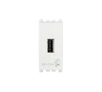 Vimar Arké 19292.B - Unidad de alimentación con Toma USB de Pared, 5 V, 1,5 A, 1 m, Color Blanco