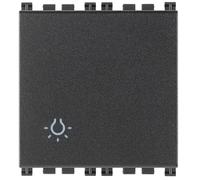 Vimar serie arke - Pulsador 1 polo no 10a simbolo luz 2 módulos gris