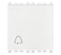Vimar serie arke - Pulsador 1 polo no 10a simbolo timbre 2 módulos blanco