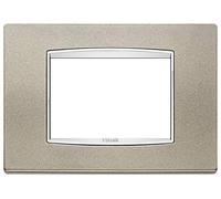 Vimar serie eikon - Placa classic 3 módulos bright eikon titanio mate