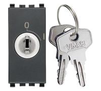 Vimar serie eikon - Pulsador 2 polos contacto abierto 16 llave-000 gris