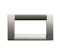 Vimar serie idea - Placa classica 4 módulos metal cromo negro