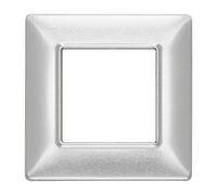 Vimar serie plana - Placa 2 módulo aluminio cepillado
