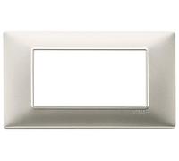 Vimar serie plana - Placa 4 módulo tecnopolimero niquel mate
