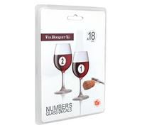 Vin Bouquet FIA 134 - Adhesivos Marca Copas y Catas, Papel, Blanco y Rojo, 18 Unidades