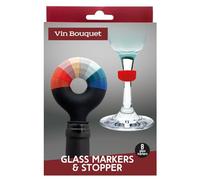 Vin Bouquet FIA 1430 tapón silicona con marcacopas accesorios vino cerrar botella identificar copas