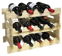 Vin Bouquet FIC 163 - Botellero 12 Botellas, Almacenaje Botellas, Estanteria Botellas, Vino, Champagne, Madera de Pino, Marrón