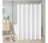 Vinabo Cortina de Ducha 180 x 200 cm, Cortinas Baño Tela con 12 Ganchos PEVA, Cortina Ducha para Baño, Bañera (Paquete de 5)