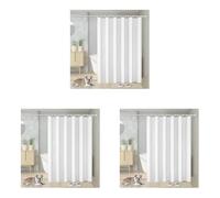 Vinabo Cortina de Ducha 180 x 200 cm, Cortinas Baño Tela con 12 Ganchos PEVA, Cortina Ducha para Baño, Bañera (Paquete de 3)