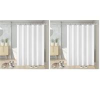 Vinabo Cortina de Ducha 180 x 200 cm, Cortinas Baño Tela con 12 Ganchos PEVA, Cortina Ducha para Baño, Bañera (Paquete de 2)