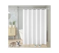 Vinabo Cortina de Ducha PEVA Blanca 180 x 200 cm con 12 Ganchos